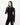 Bella Merino Long Sleeve Hood - Black Daisy | Women's Long Sleeve Top