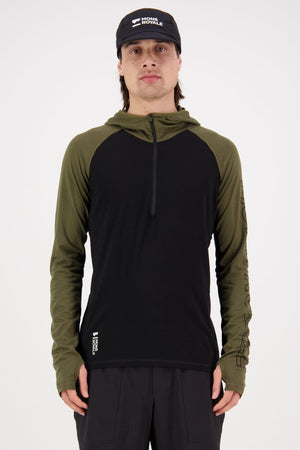 Temple Merino Air-Con Hood - Dark Olive Black