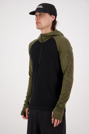 Temple Merino Air-Con Hood - Dark Olive Black