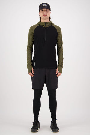 Temple Merino Air-Con Hood - Dark Olive Black