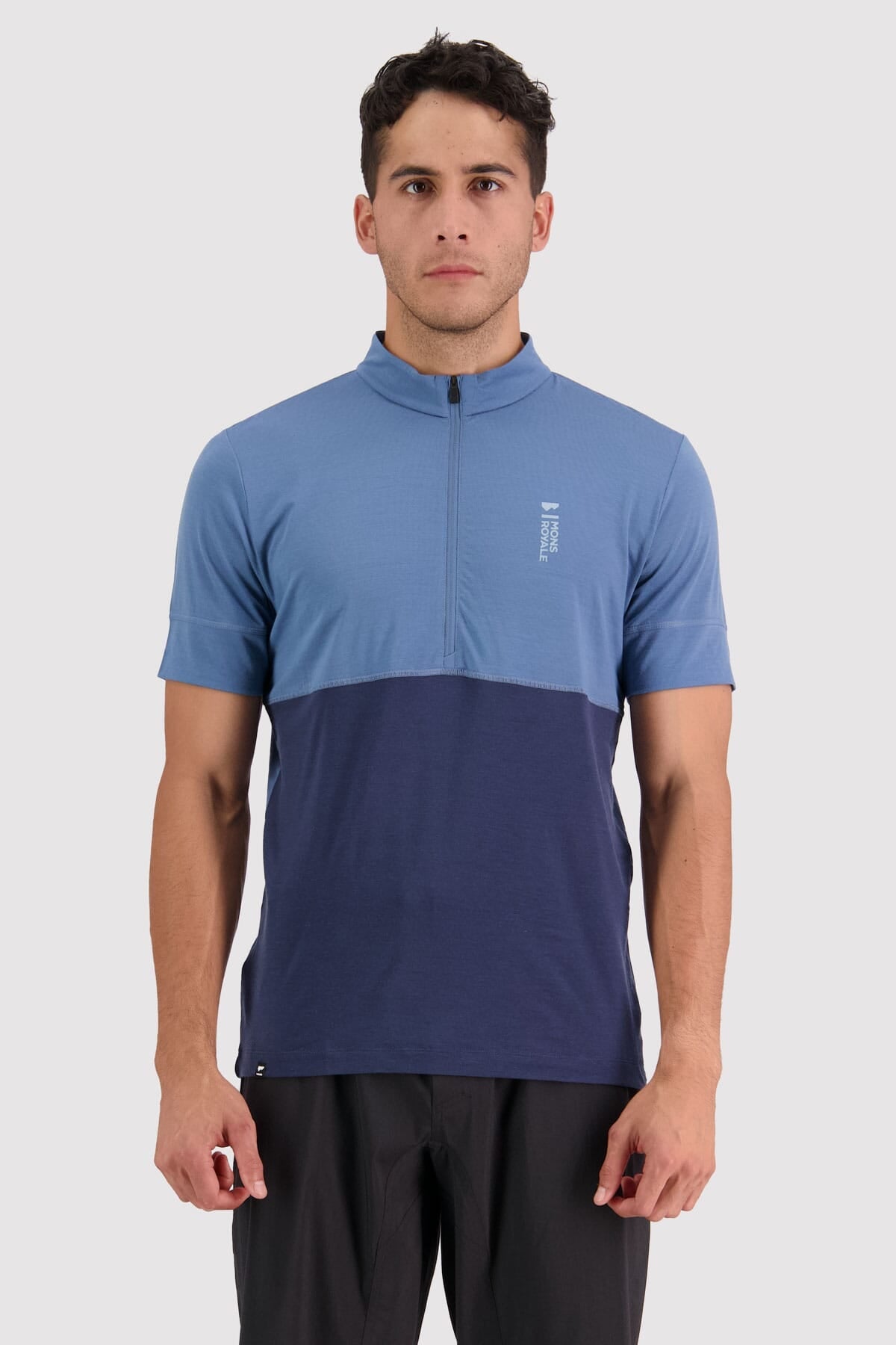 Cadence Merino Air-Con Half Zip T - Blue Slate / Midnight