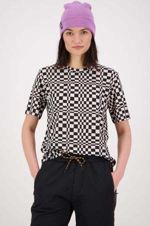 Icon Merino Air-Con Relaxed Tee - Checkers