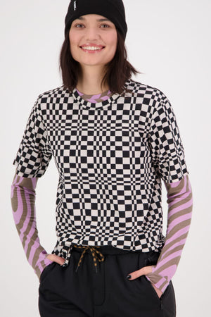 Icon Merino Air-Con Relaxed Tee - Checkers