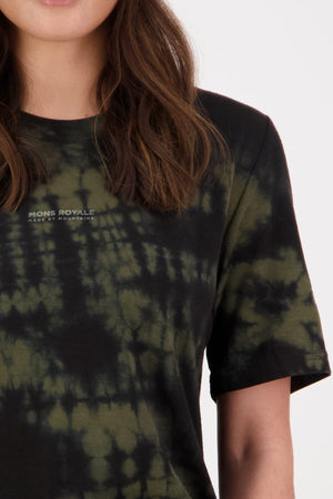 Icon Merino Air-Con Relaxed Tee - Olive Tie Dye