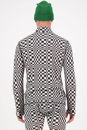 Cascade Merino Flex  1/4 Zip - Checkers