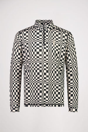 Cascade Merino Flex  1/4 Zip - Checkers