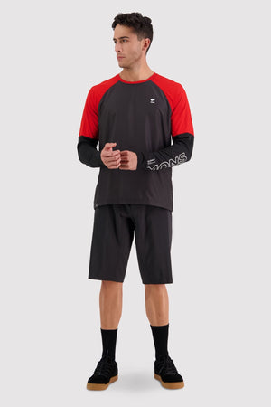 Tarn Merino Shift Wind Jersey - Retro Red / Black