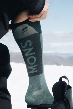 Unisex Atlas Merino Snow Sock - Burnt Sage